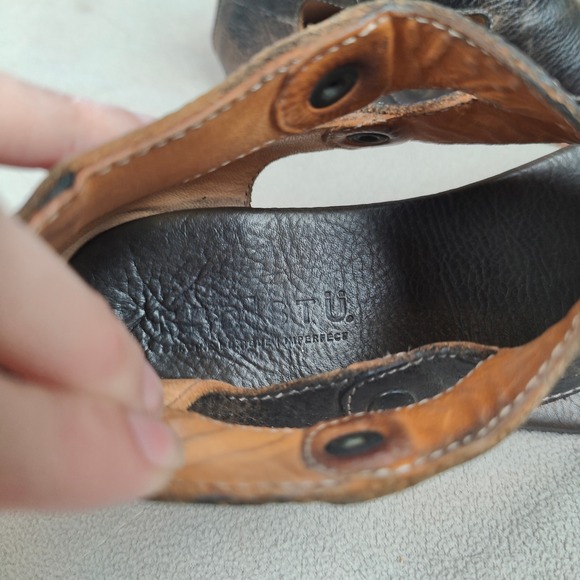 Bed Stu Gladiator Sandals Womens 8.5 Brown Leather Back Zip Flat Bohemian - Picture 4 of 11